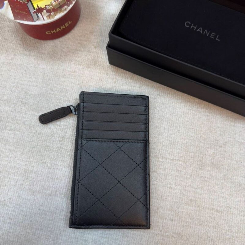 Chanel so black 新款一字零錢卡包