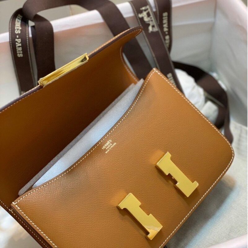 Hermes mini 康康金棕金B刻